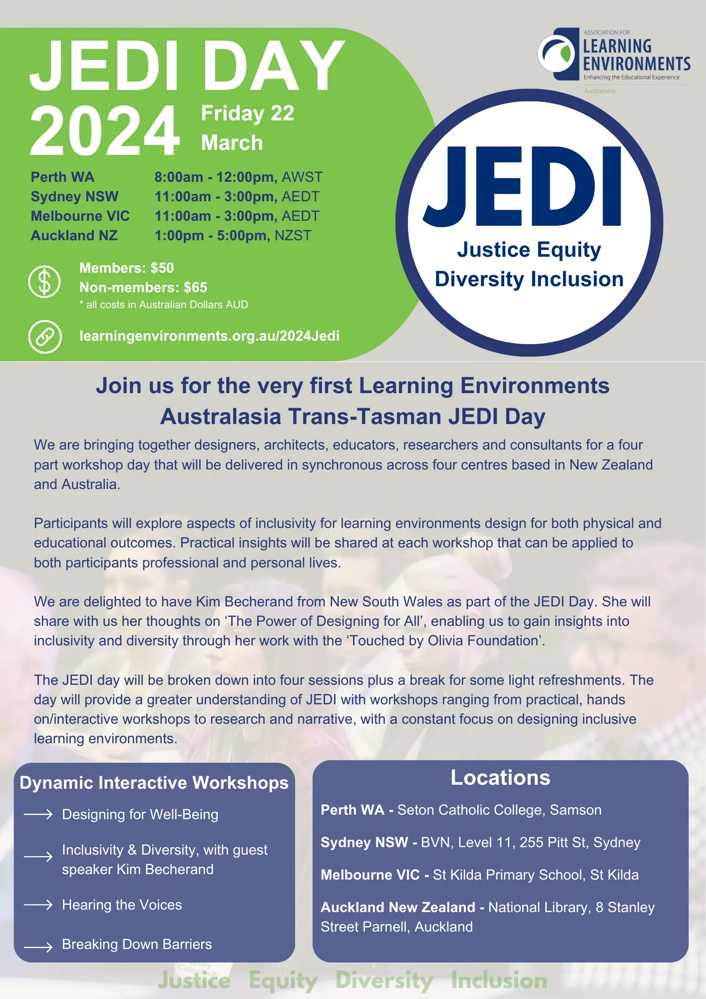 TransTasman JEDI 22 March 2024 Learning Environments